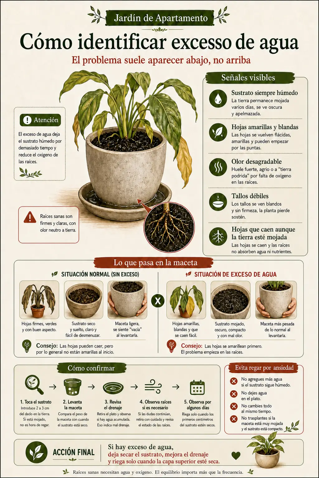Vista previa: cómo identificar exceso de agua